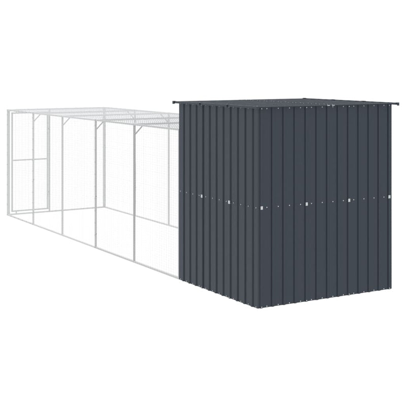vidaXL antracit horganyzott acél tyúkketrec kifutóval 165x659x181 cm