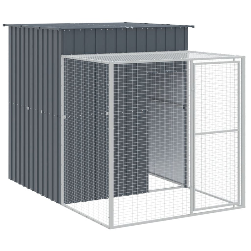 vidaXL antracit horganyzott acél tyúkketrec kifutóval 165x659x181 cm