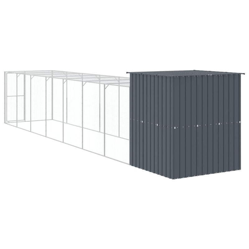 vidaXL antracit horganyzott acél tyúkketrec kifutóval 165x863x181 cm