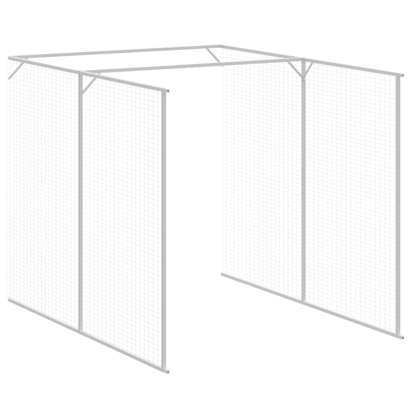 vidaXL antracit horganyzott acél tyúkketrec kifutóval 165x1271x181 cm