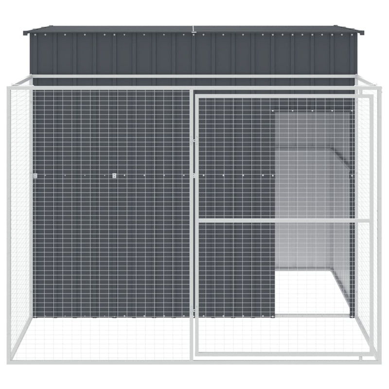 vidaXL antracitszürke horganyzott acél kutyakennel 214x253x181 cm