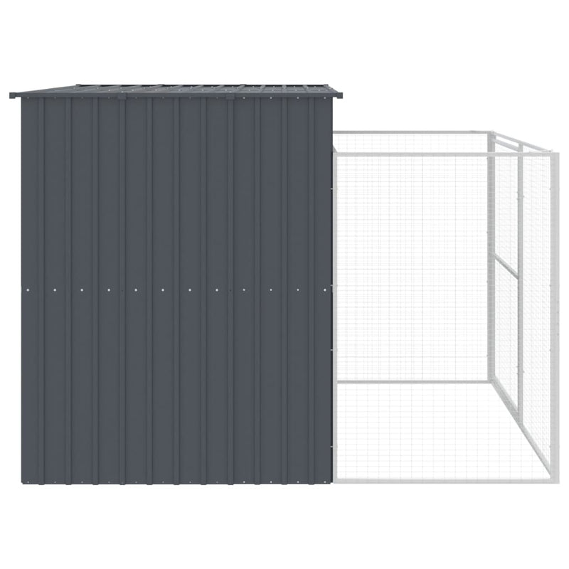vidaXL antracitszürke horganyzott acél kutyakennel 214x253x181 cm