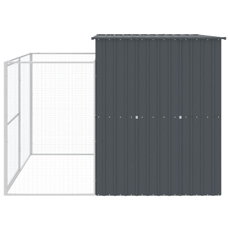 vidaXL antracitszürke horganyzott acél kutyakennel 214x253x181 cm