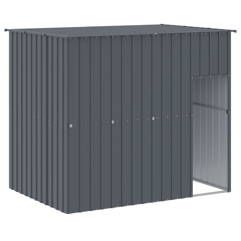 vidaXL antracitszürke horganyzott acél kutyakennel 214x253x181 cm