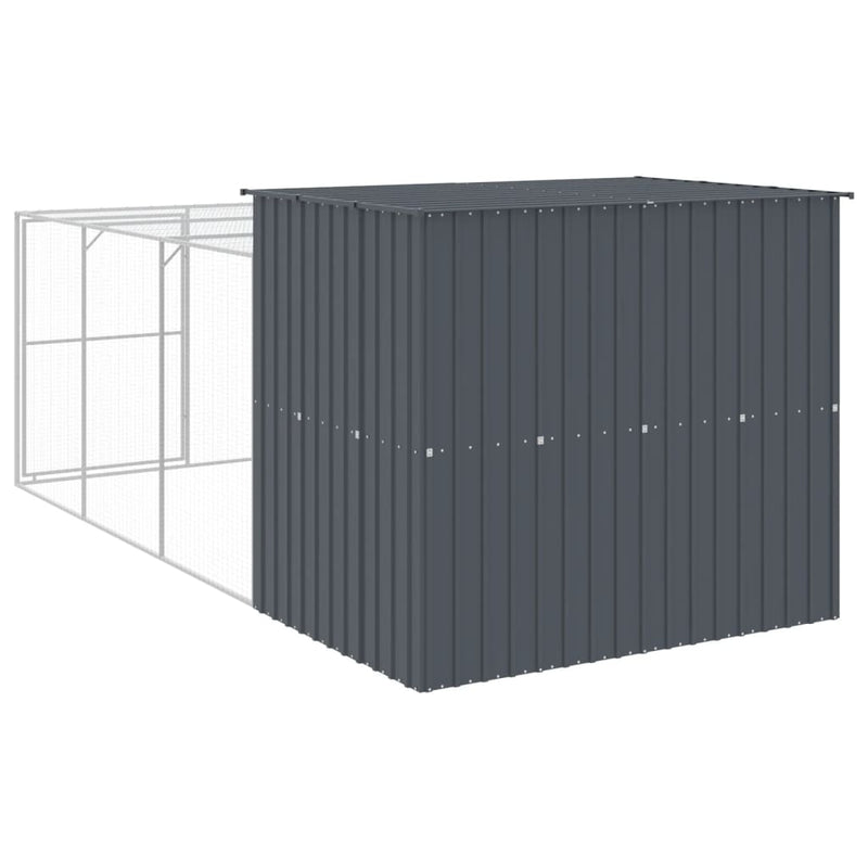 vidaXL antracitszürke horganyzott acél kutyakennel 214x457x181 cm