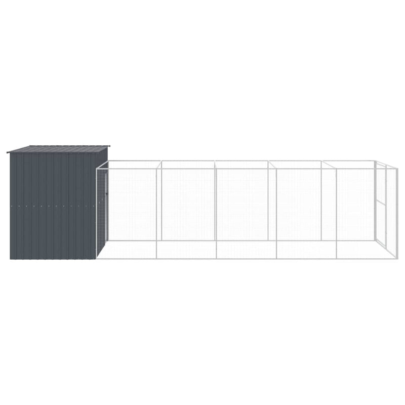 vidaXL antracitszürke horganyzott acél kutyakennel 214x661x181 cm