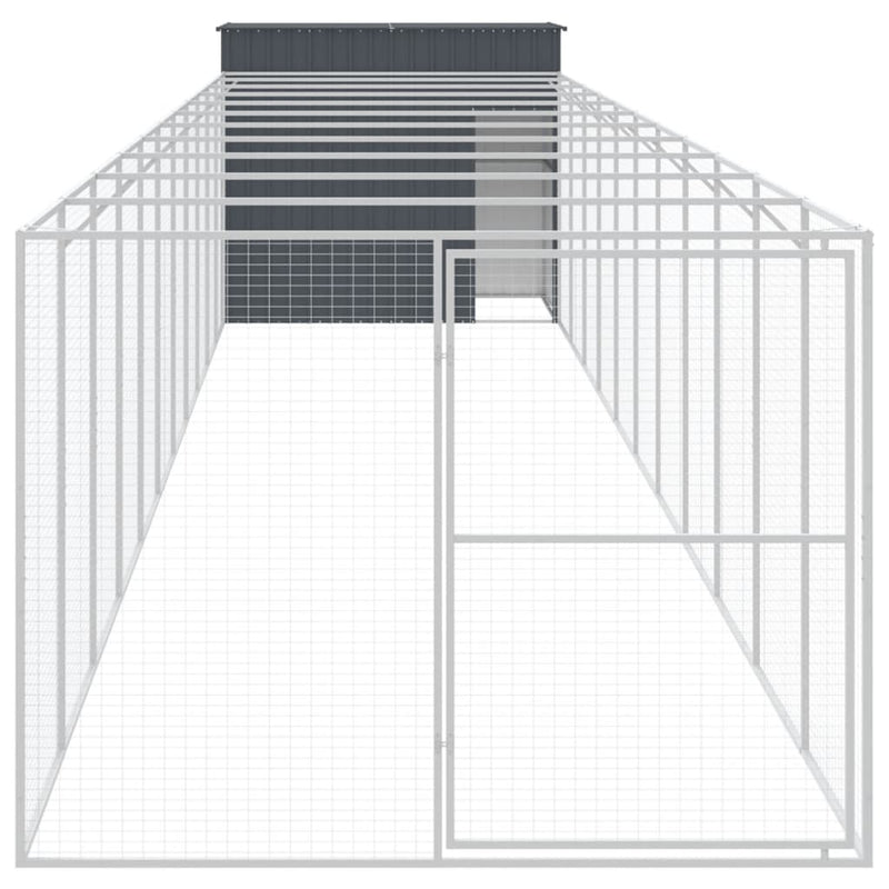 vidaXL antracitszürke horganyzott acél kutyakennel 214x1273x181 cm