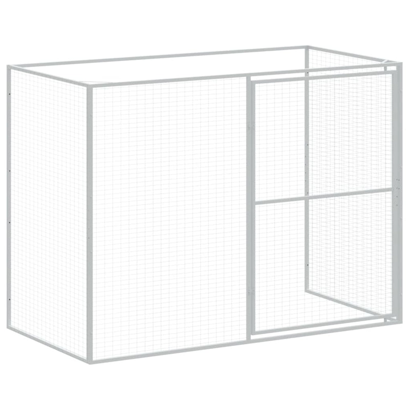 vidaXL világosszürke horganyzott acél kifutós kutyaház 214x457x181 cm