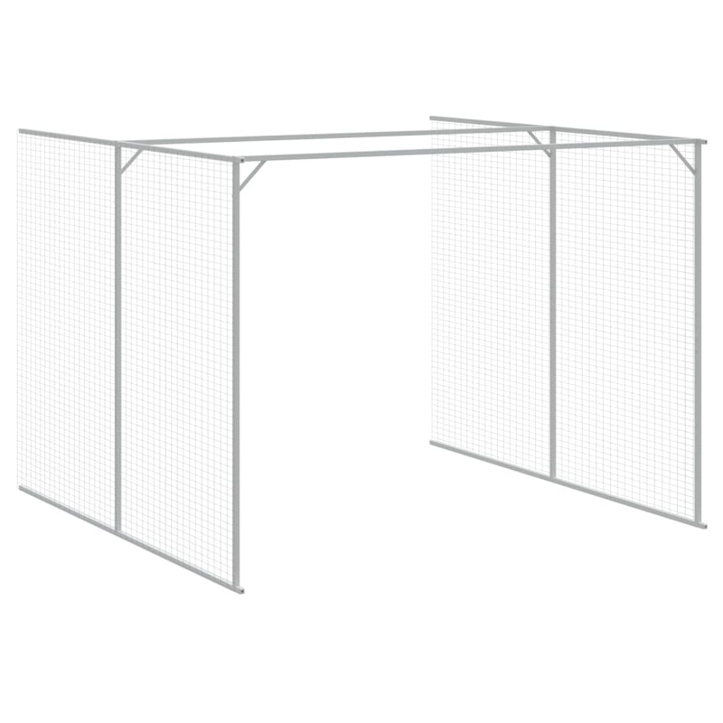 vidaXL világosszürke horganyzott acél kifutós kutyaház 214x865x181 cm