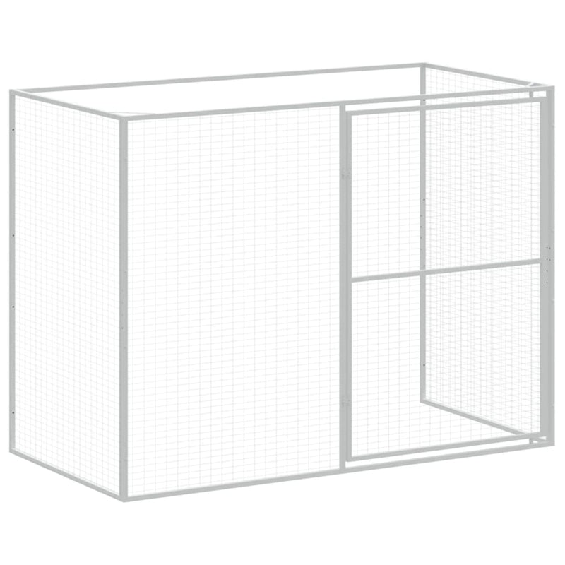 vidaXL világosszürke horganyzott acél kifutós kutyaház 214x865x181 cm