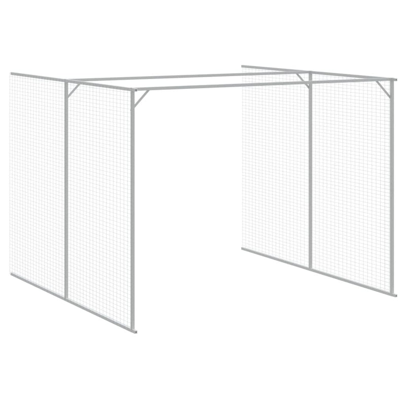 vidaXL világosszürke horganyzott acél kifutós kutyaház 214x1069x181 cm
