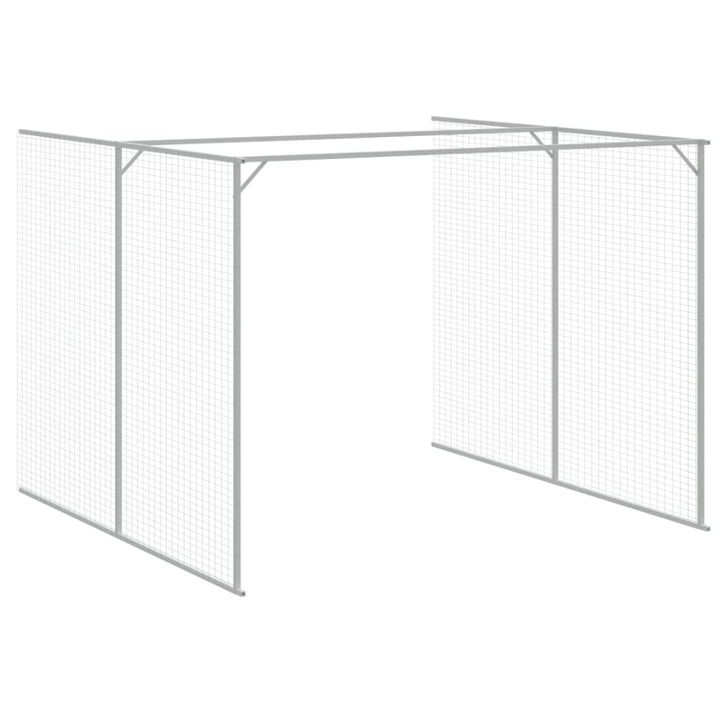 vidaXL világosszürke horganyzott acél tetős kutyakennel 214x1273x181cm