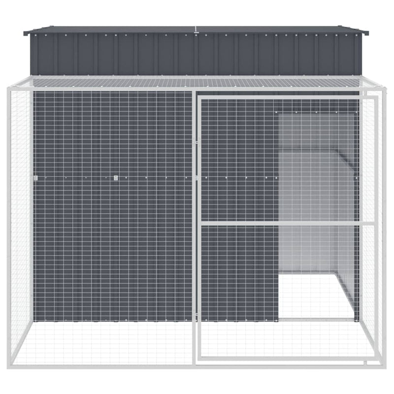 vidaXL antracitszürke horganyzott acél kutyakennel 214x253x181 cm
