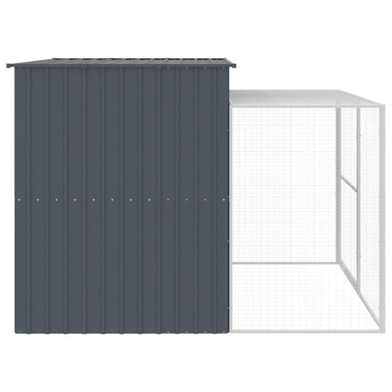 vidaXL antracitszürke horganyzott acél kutyakennel 214x253x181 cm