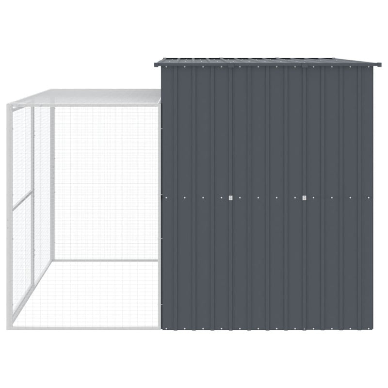 vidaXL antracitszürke horganyzott acél kutyakennel 214x253x181 cm