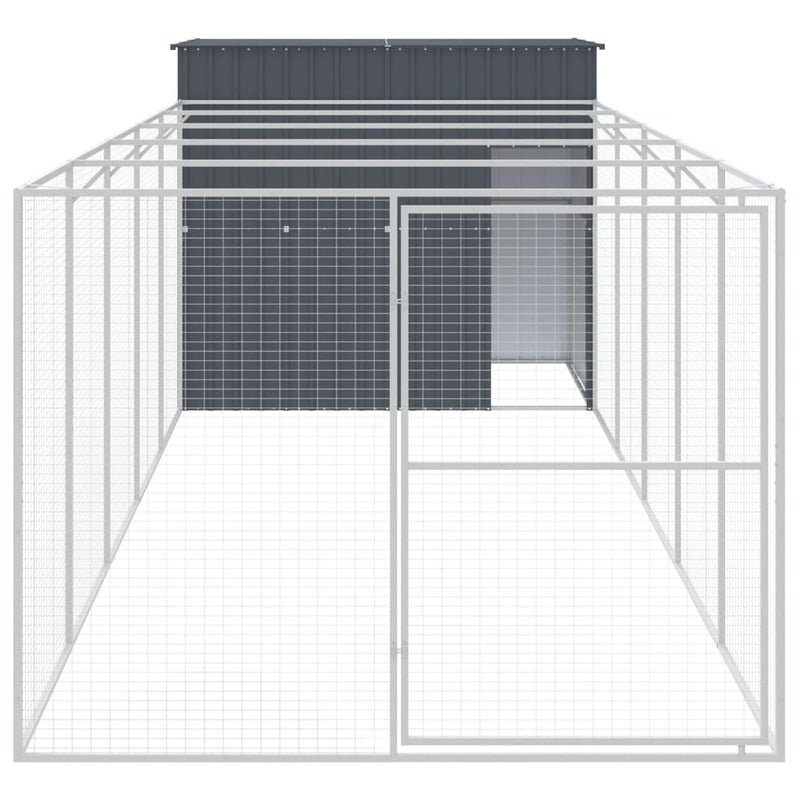 vidaXL antracitszürke horganyzott acél kutyakennel 214x661x181 cm
