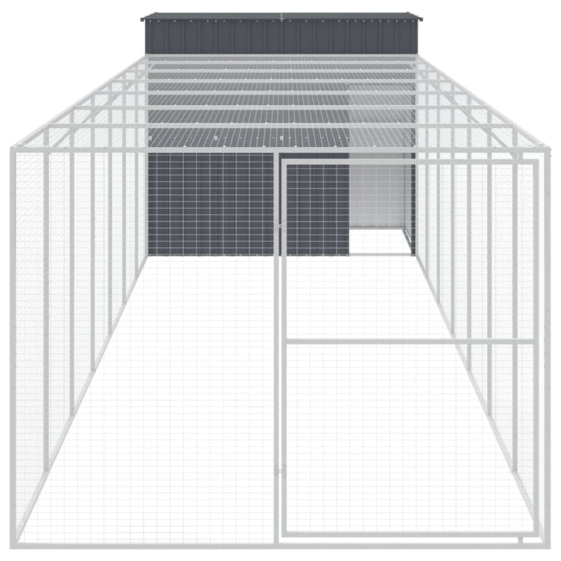 vidaXL antracitszürke horganyzott acél kutyakennel 214x865x181 cm