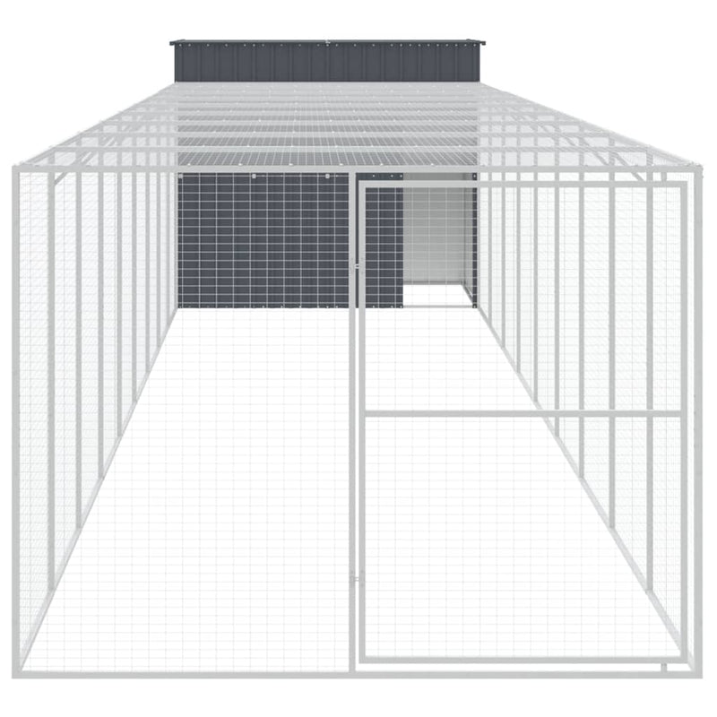 vidaXL antracitszürke horganyzott acél kutyakennel 214x1069x181 cm