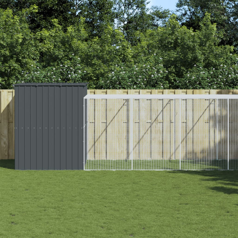 vidaXL antracitszürke horganyzott acél kutyakennel 214x1069x181 cm