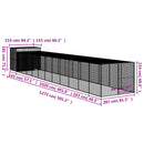 vidaXL antracitszürke horganyzott acél kutyakennel 214x1273x181 cm