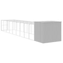 vidaXL világosszürke horganyzott acél kifutós kutyaház 214x1069x181 cm