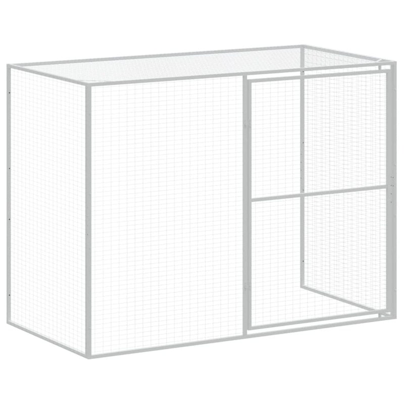 vidaXL világosszürke horganyzott acél tetős kutyakennel 214x1273x181cm
