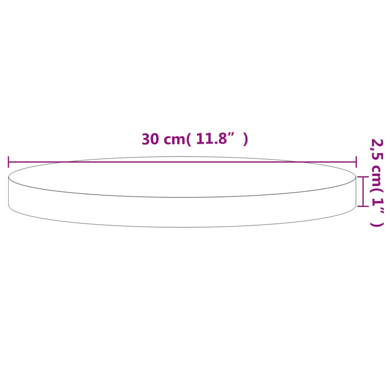 vidaXL tömör bükkfa kerek asztallap Ø30x2,5 cm