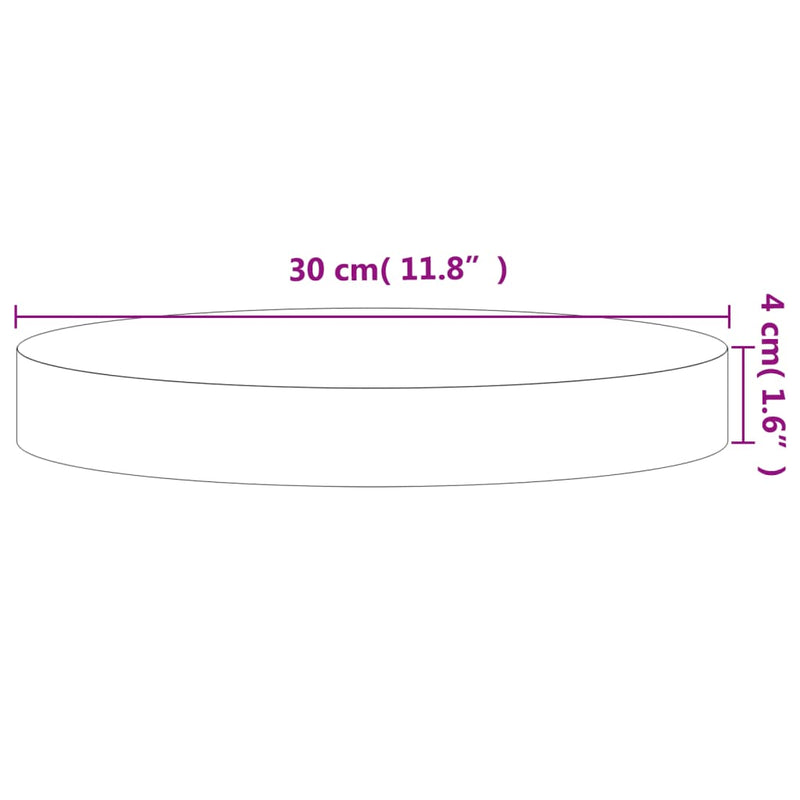 vidaXL tömör bükkfa kerek asztallap Ø30 x 4 cm