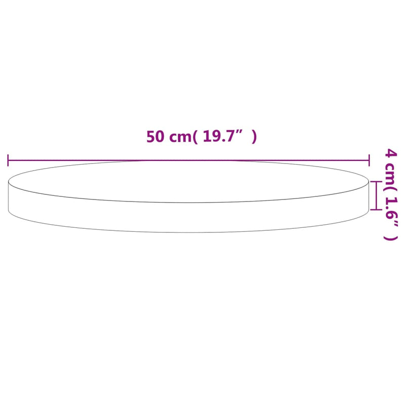 vidaXL tömör bükkfa kerek asztallap Ø50 x 4 cm