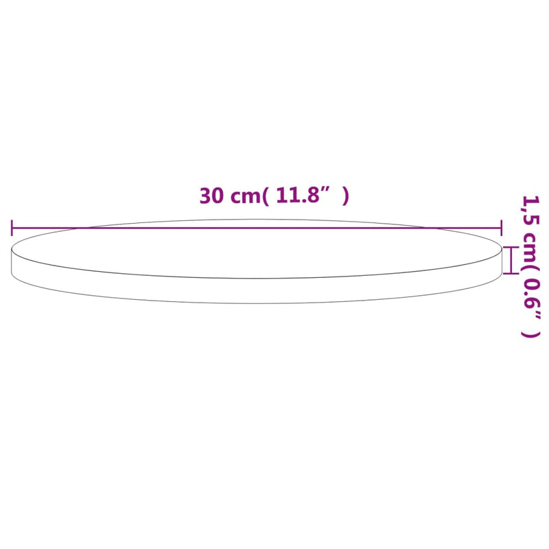 vidaXL tömör bükkfa kerek asztallap Ø30 x 1,5 cm