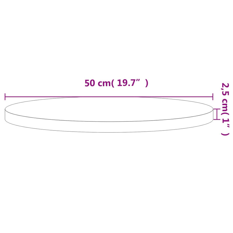 vidaXL tömör bükkfa kerek asztallap Ø50 x 2,5 cm