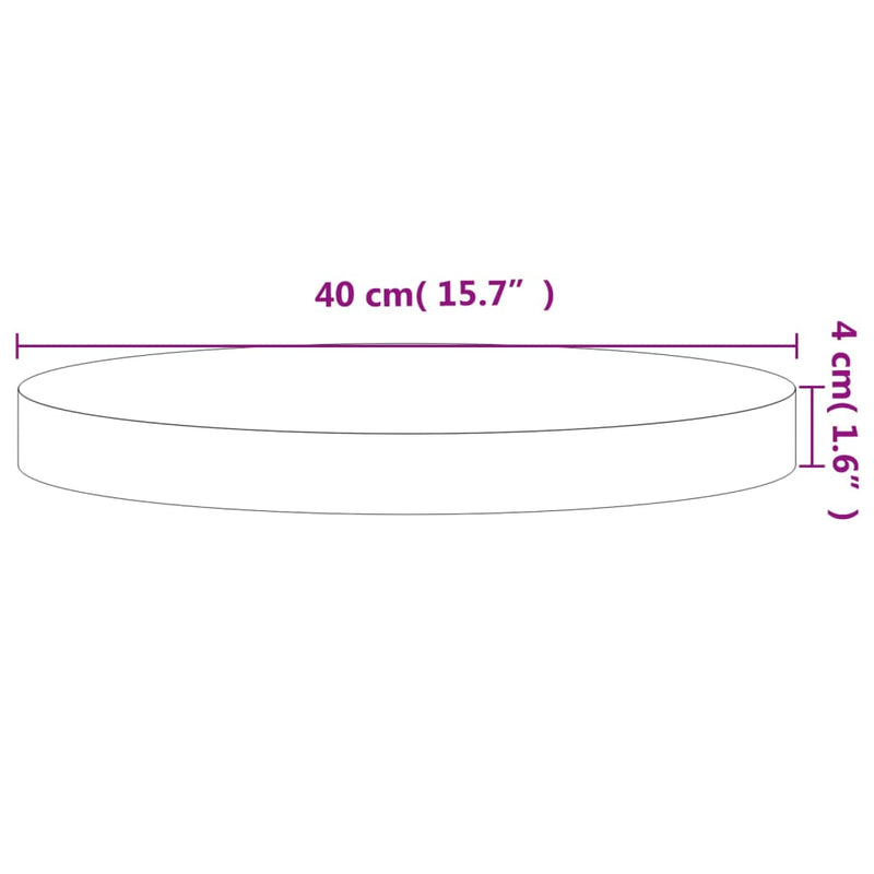vidaXL tömör bükkfa kerek asztallap Ø40 x 4 cm