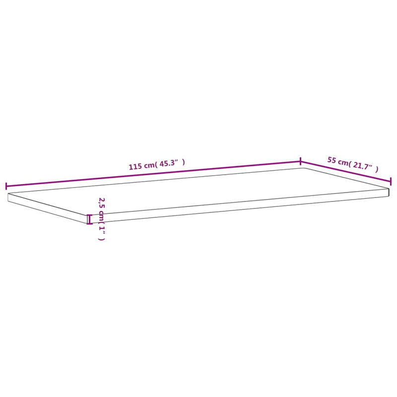 vidaXL tömör bükkfa íróasztallap 115 x 55 x 2,5 cm
