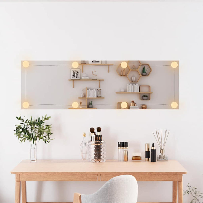vidaXL téglalap alakú üveg falitükör LED fényekkel 30 x 100 cm