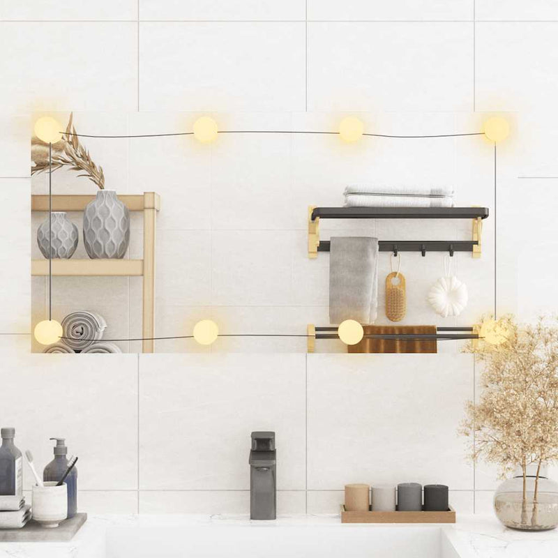 vidaXL téglalap alakú üveg falitükör LED fényekkel 40 x 80 cm