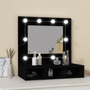 vidaXL fekete tükrös szekrény LED-ekkel 60 x 31,5 x 62 cm