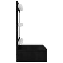 vidaXL fekete tükrös szekrény LED-ekkel 60 x 31,5 x 62 cm