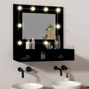 vidaXL fekete tükrös szekrény LED-ekkel 60 x 31,5 x 62 cm