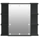 vidaXL fekete tükrös szekrény LED-ekkel 70 x 16,5 x 60 cm