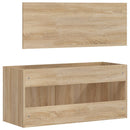 vidaXL sonoma tölgy színű szerelt fa fürdőszobaszekrény tükörrel