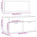 vidaXL sonoma tölgy színű szerelt fa fürdőszobaszekrény tükörrel