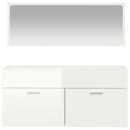 vidaXL magasfényű fehér szerelt fa fürdőszobaszekrény tükörrel