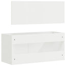 vidaXL magasfényű fehér szerelt fa fürdőszobaszekrény tükörrel