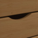 vidaXL MOSS mézbarna tömör fenyőfa görgős szekrény fiókokkal