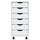 vidaXL MOSS fehér tömör fenyőfa görgős szekrény fiókokkal