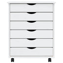 vidaXL MOSS fehér tömör fenyőfa görgős szekrény fiókokkal