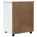 vidaXL MOSS fehér tömör fenyőfa görgős szekrény fiókokkal