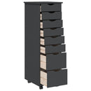 vidaXL MOSS szürke tömör fenyőfa görgős szekrény fiókokkal