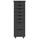 vidaXL MOSS szürke tömör fenyőfa görgős szekrény fiókokkal