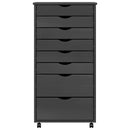 vidaXL MOSS szürke tömör fenyőfa görgős szekrény fiókokkal